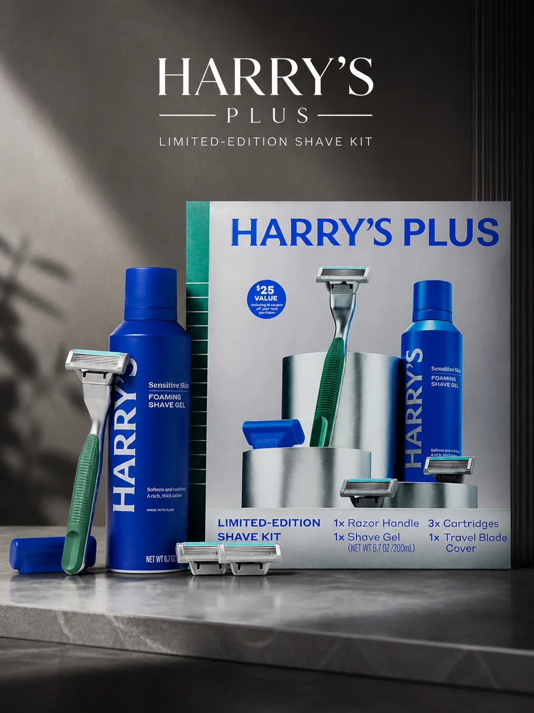 Премиальный бритвенный набор Harry’s Plus